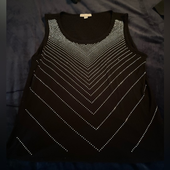 Dress Barn Tops - Black Tank Top with Sequence Size 1X
